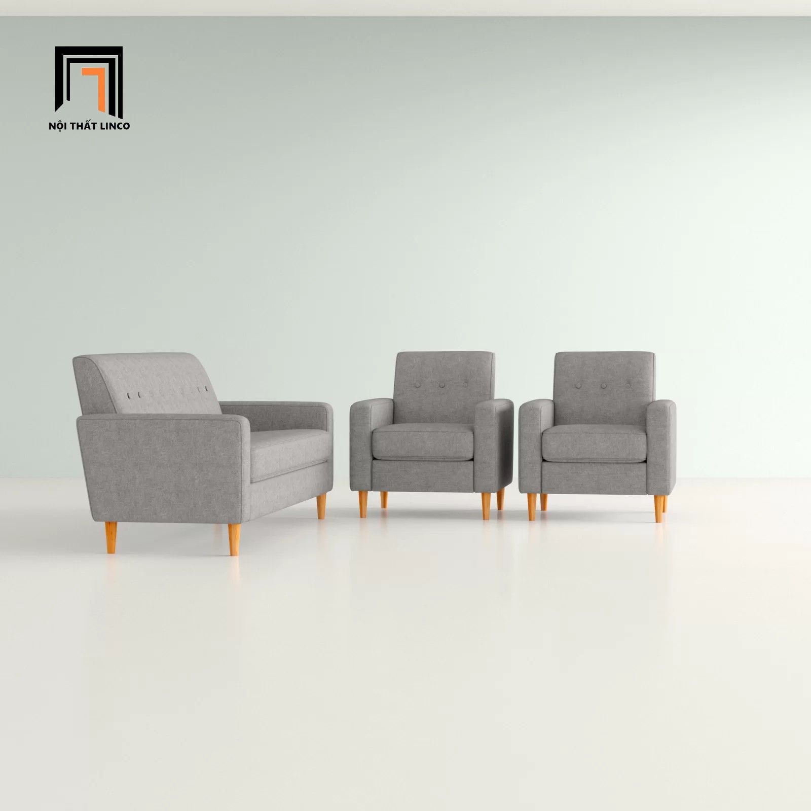 Bộ ghế sofa phòng khách nhỏ gọn KT120 Wachtel vải nỉ giá rẻ