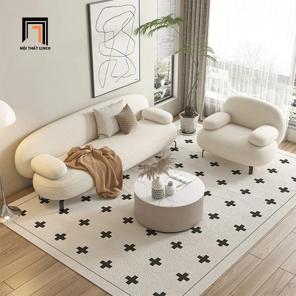 Ghế sofa băng cong BT147 Nina dài 2m cho tiệm shop