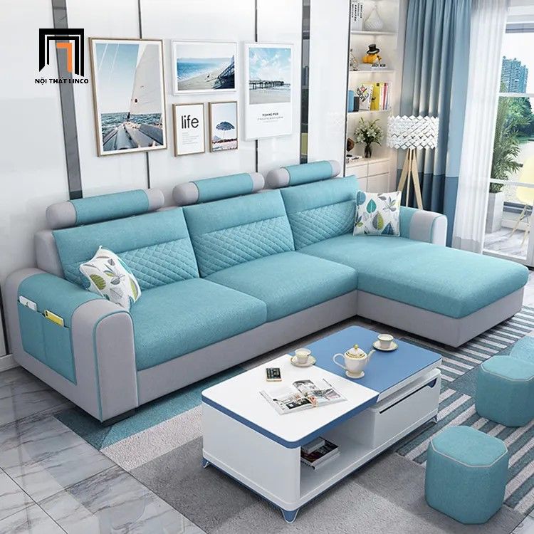 Bộ ghế sofa góc gia đình GT86 Jiangsu dài 2m4 x 1m6