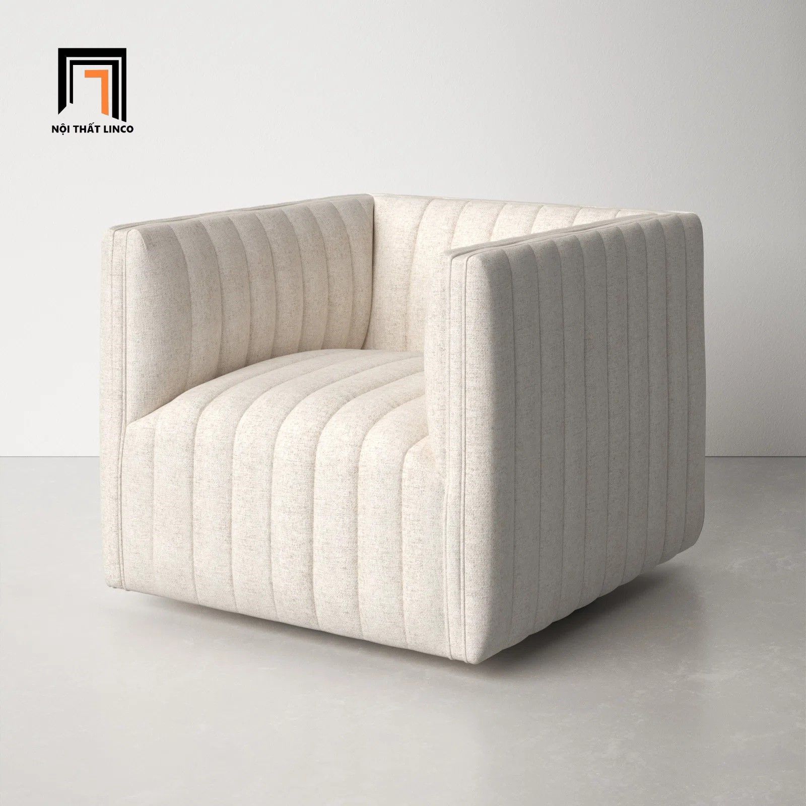 Ghế sofa đơn trang trí DT35 Brant nhỏ xinh màu kem