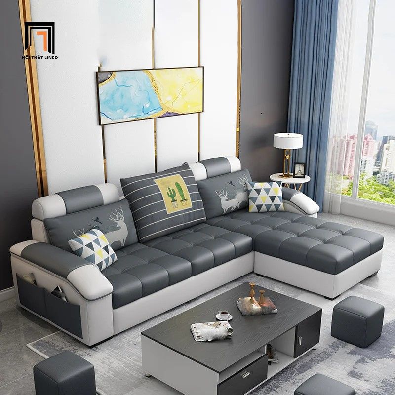 Bộ ghế sofa góc L 2m4 x 1m6 GT79 Slipco sang trọng
