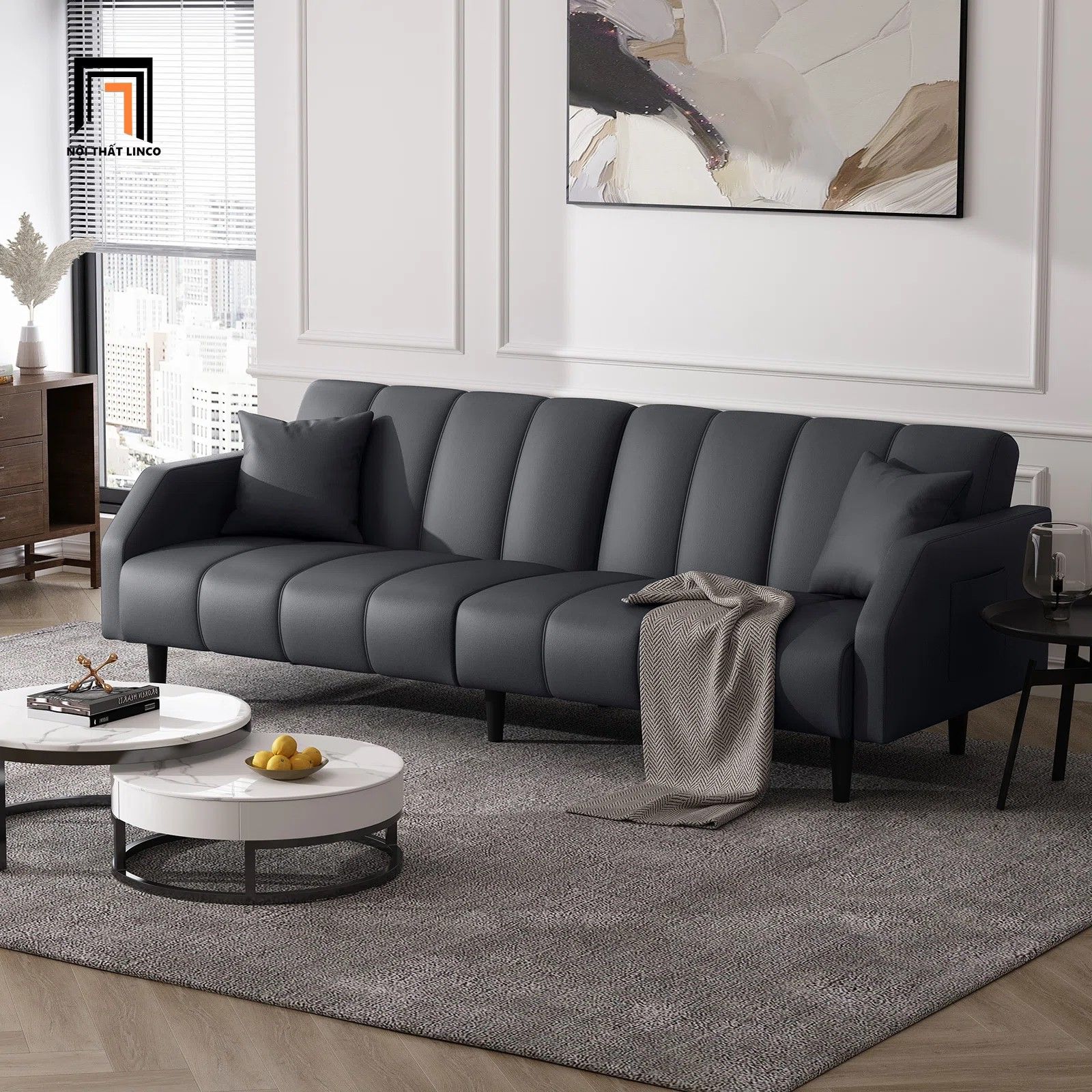 Ghế sofa giường sang trọng GB98 Fabry 2m da cho văn phòng
