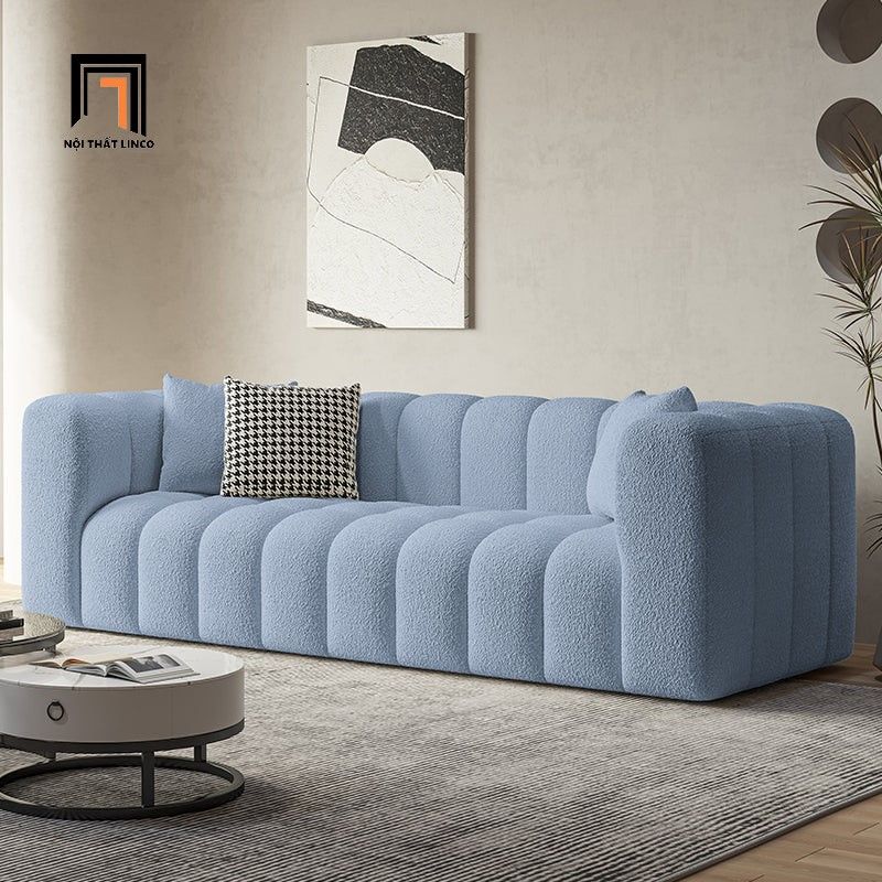 Ghế sofa văng dài 2m BT267 Kaisei vải lông cừu đẹp cho shop tiệm