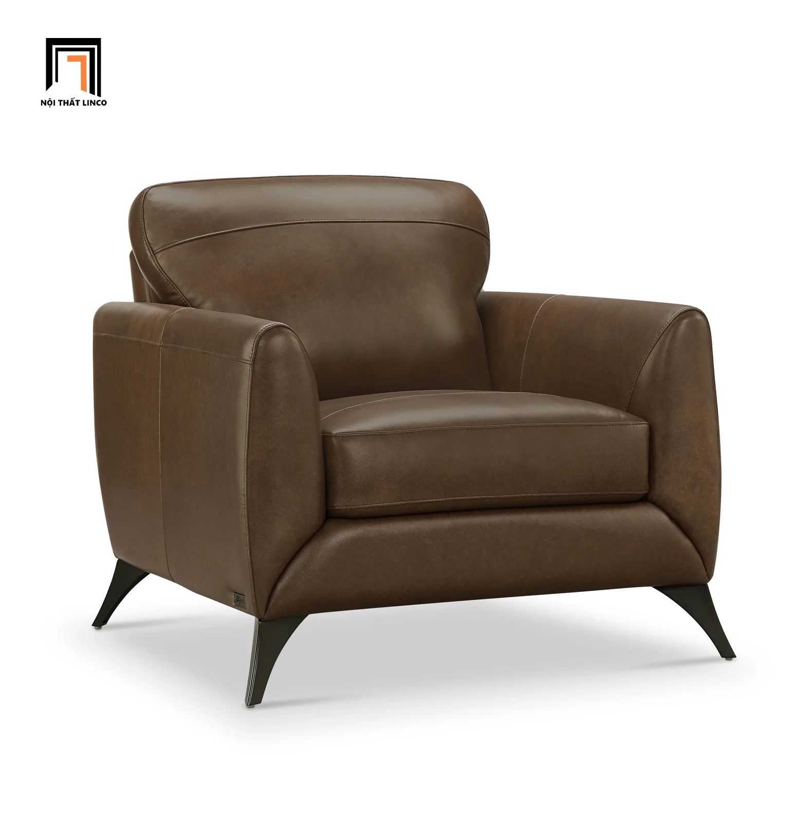 Ghế sofa đơn hiện đại DT48 Ahmara da công nghiệp màu nâu