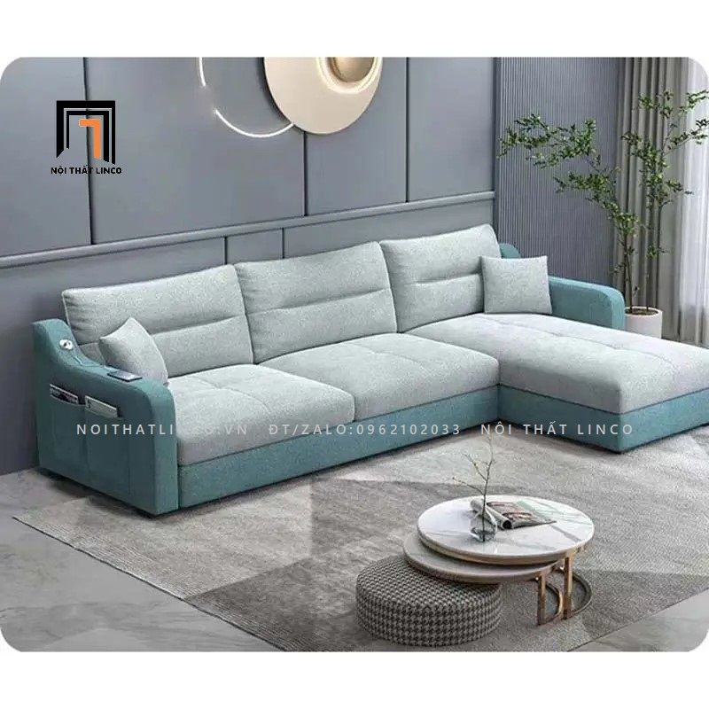 Bộ ghế sofa chữ L GT53 Kles 2m4 x 1m6 giá rẻ vải nỉ bố