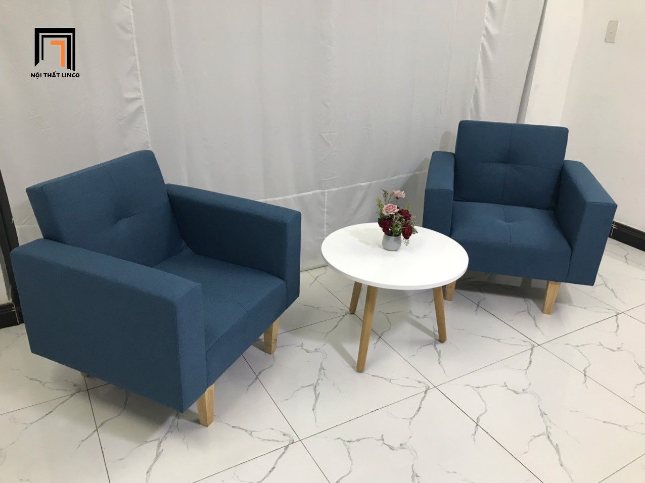 Ghế sofa đơn gấp gọn NS02 màu xanh dương giá rẻ