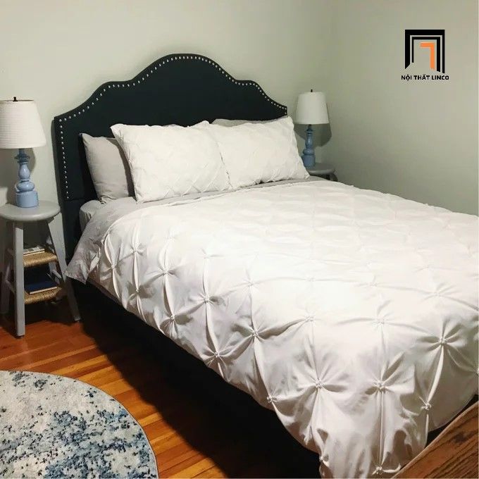 Giường ngủ phong cách Âu Mỹ GN22 Adel màu xám đậm