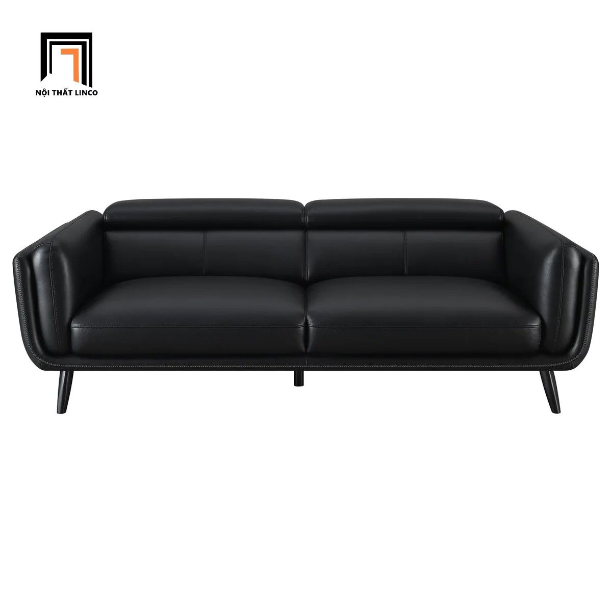 Bộ ghế sofa cho văn phòng KT53 Shania da giả màu đen