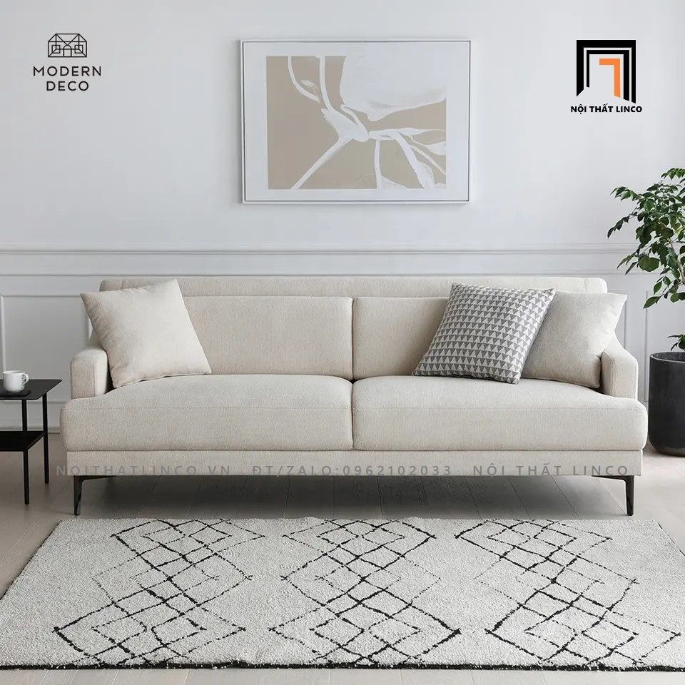 Bộ ghế sofa băng gia đình 2m2 BT76 Naby vải bố cotton