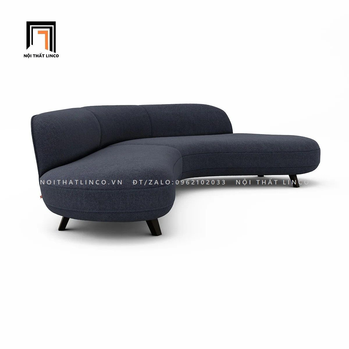 Bộ ghế sofa góc GT59 Hoek 2m8 x 1m8 màu xanh đen cho sảnh chờ