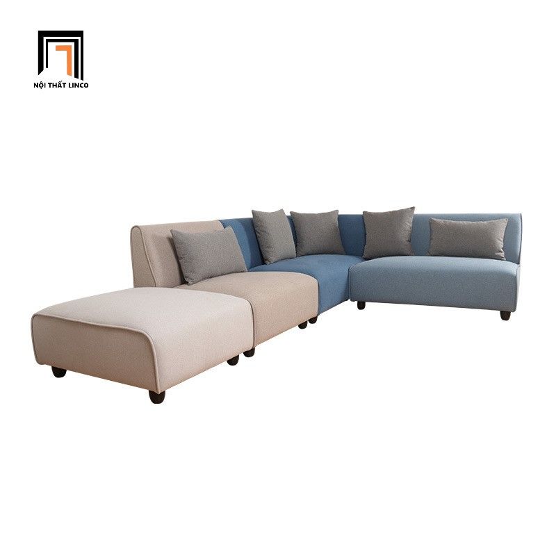 Bộ ghế sofa góc L xinh xắn GT198 Elmdon 2m2 x 2m2 phối màu vải nhung