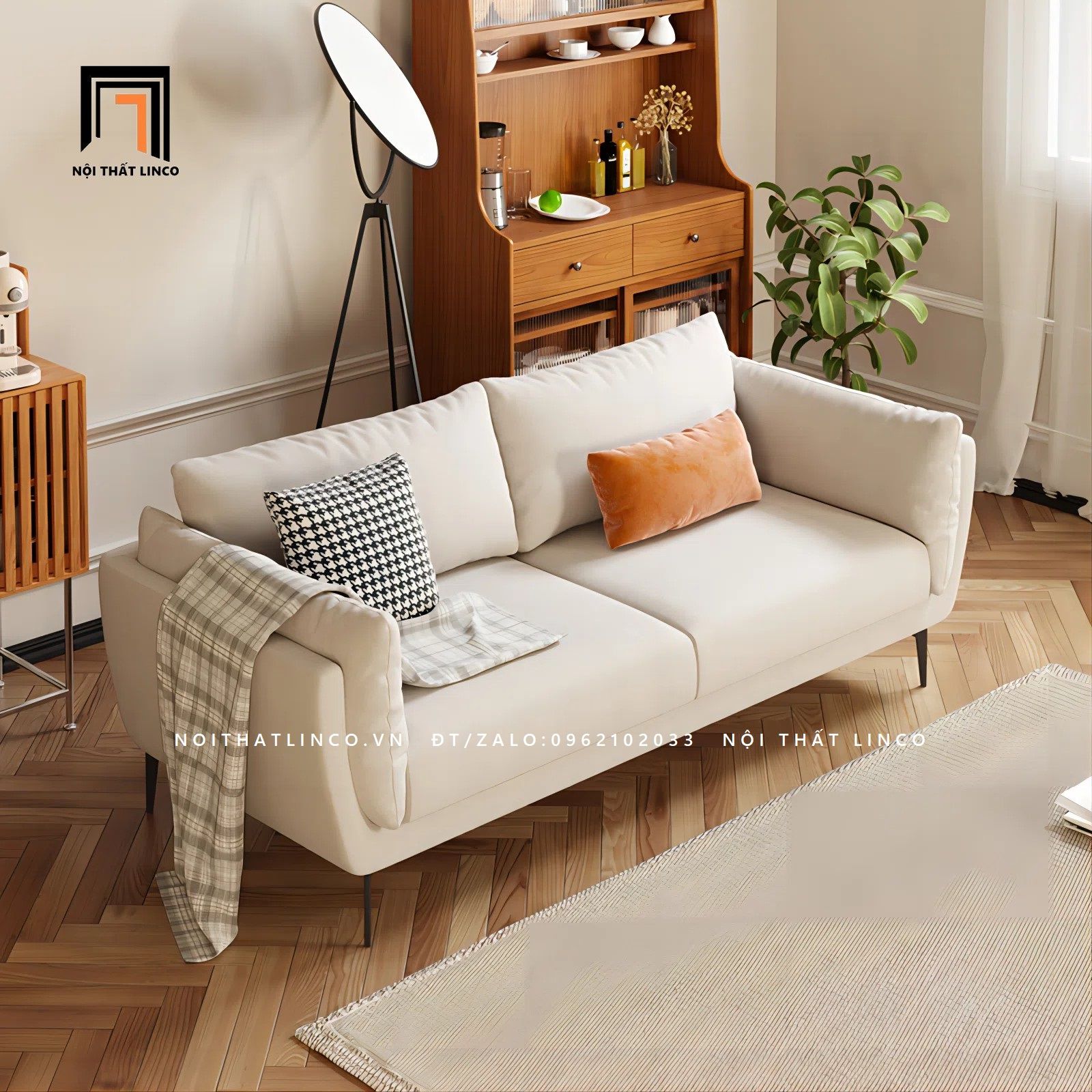 Ghế sofa băng cho văn phòng làm việc BT100 Corrido trắng kem