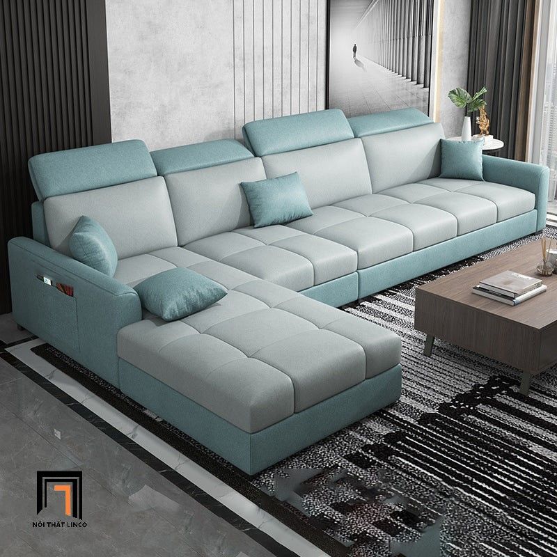Bộ ghế sofa góc L GT191 Huala 2m8 x 1m75 kê đầu gật gù