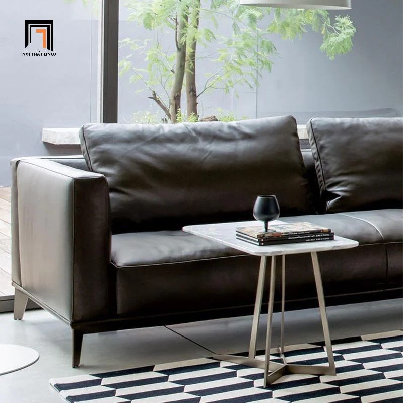 Ghế sofa băng bọc da giả BT175 Monda 2m màu nâu đậm