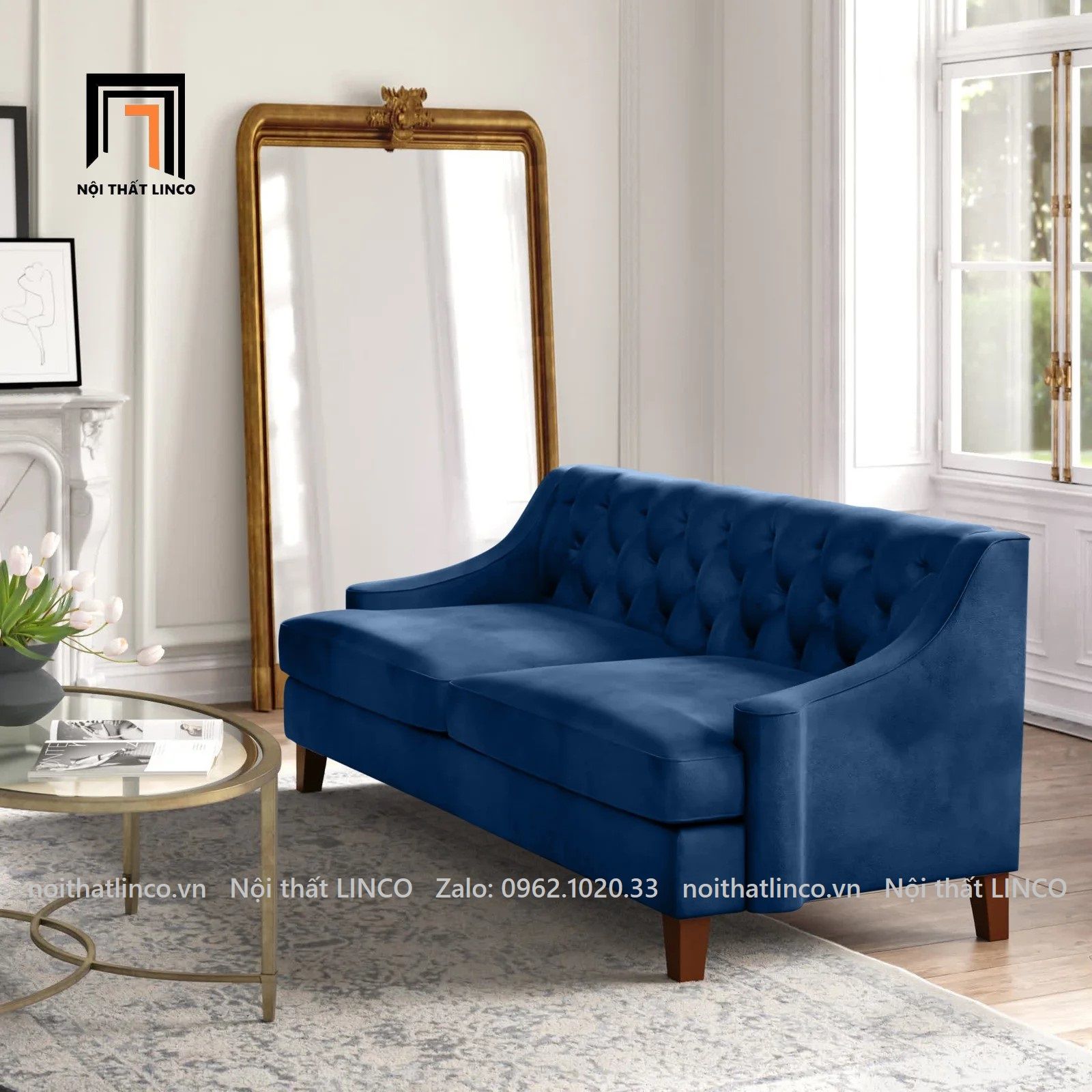 Ghế sofa băng vải nhung nỉ BT51-Briley mẫu mã tân cổ điển