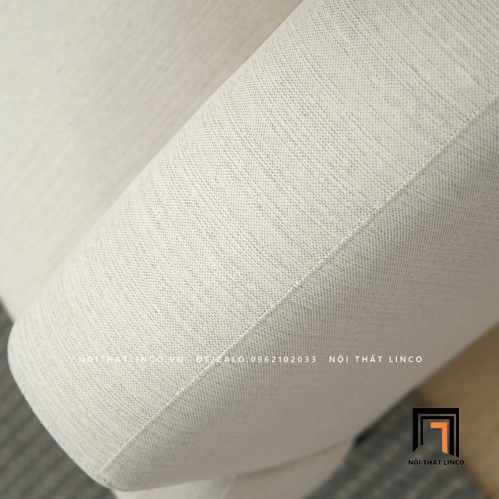 Ghế sofa băng màu xám trắng BT64 Orren vải bố nỉ