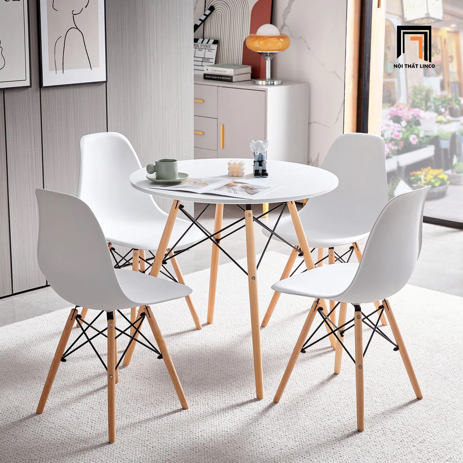 Bộ bàn ghế ăn nhỏ gọn 2-OC4-GCF1-B2 nhựa chống trẻ va đập