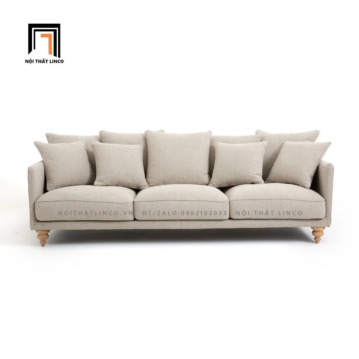 Ghế sofa băng thư giãn dài 2m BT93 Lazare màu xám trắng