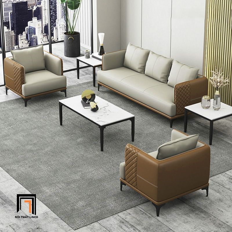 Ghế sofa băng da công nghiệp BT275 Chieti dài 2m cho căn hộ đẹp