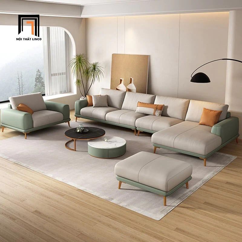 Bộ ghế sofa góc L không gian lớn GT174 Atonio 3m x 1m6 sang trọng