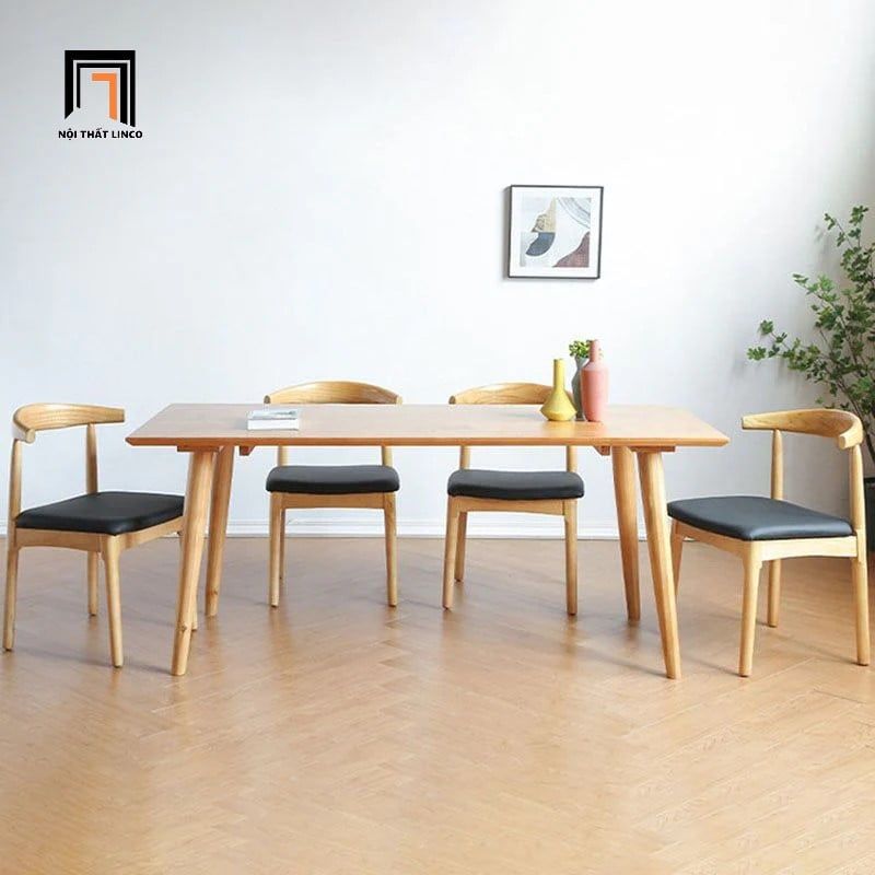 Combo bàn ghế ăn 47-KH4-G12-B108 gỗ cao su tự nhiên