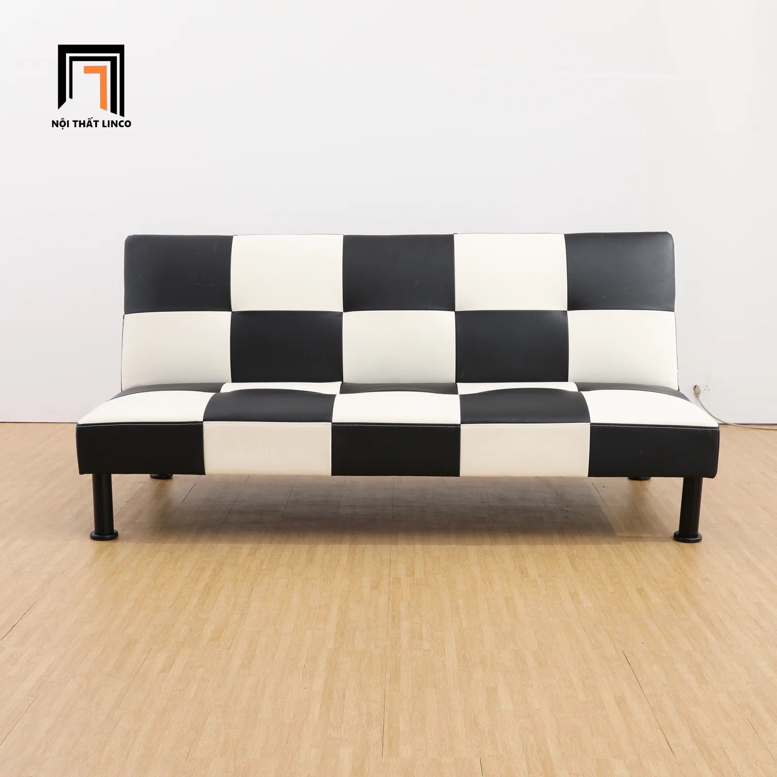 Ghế sofa giường gấp gọn GB73 Adetola 1m7 da Pu phối đen trắng