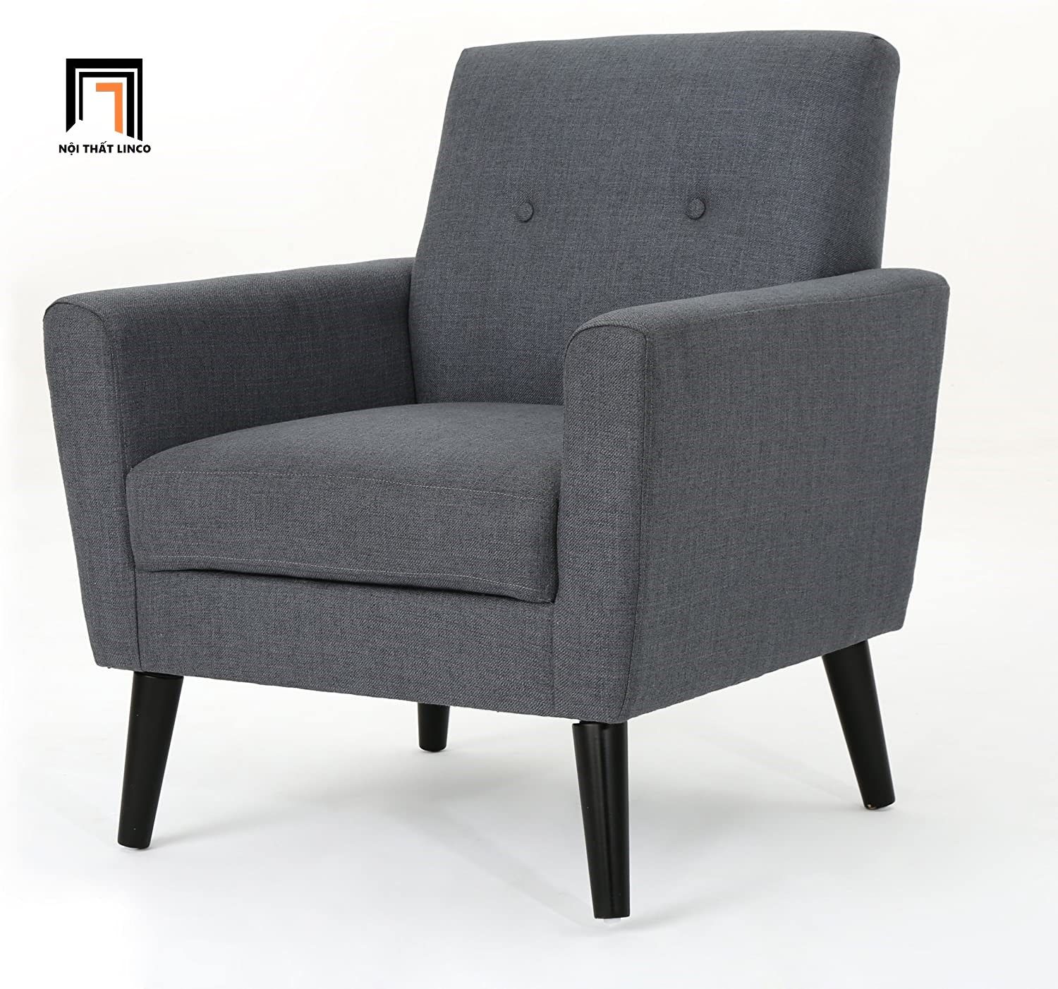 Ghế sofa đơn nhỏ xinh DT28 Hamton màu xám đen