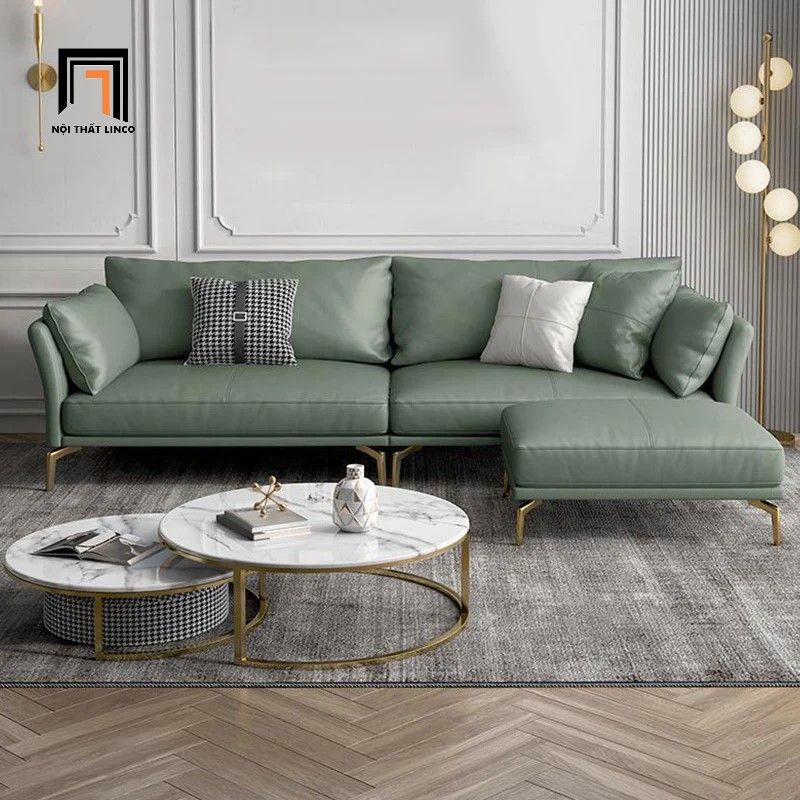 Bộ ghế sofa phòng khách hiện đại KT87 Tipton bọc da giả
