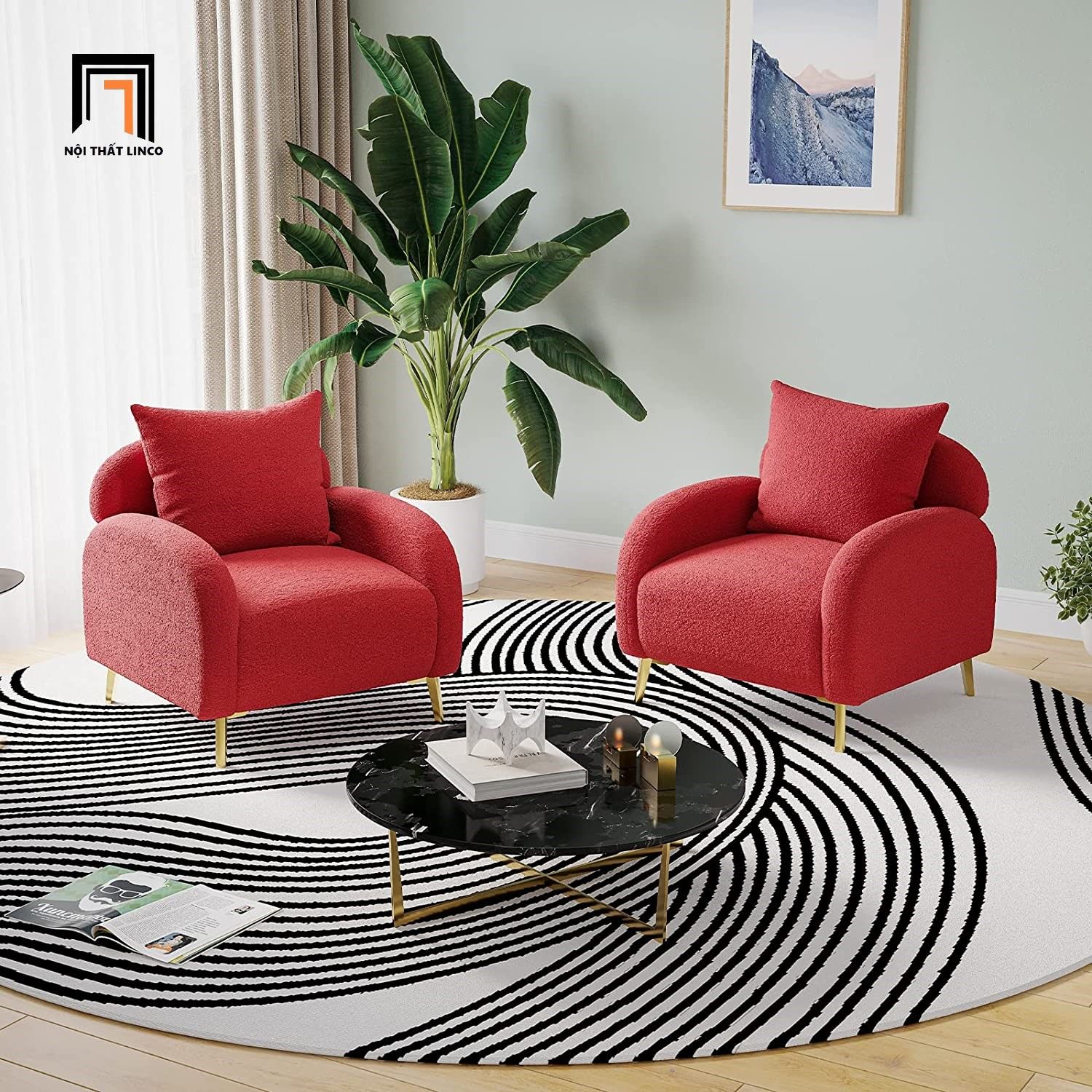 Ghế sofa đơn nhỏ xinh xắn DT31 Keeny trang trí vải nỉ