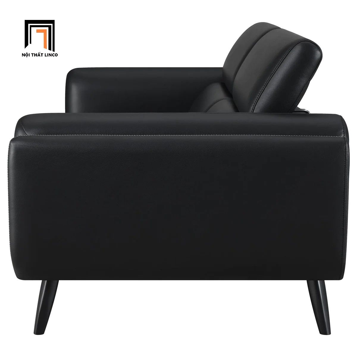 Bộ ghế sofa cho văn phòng KT53 Shania da giả màu đen