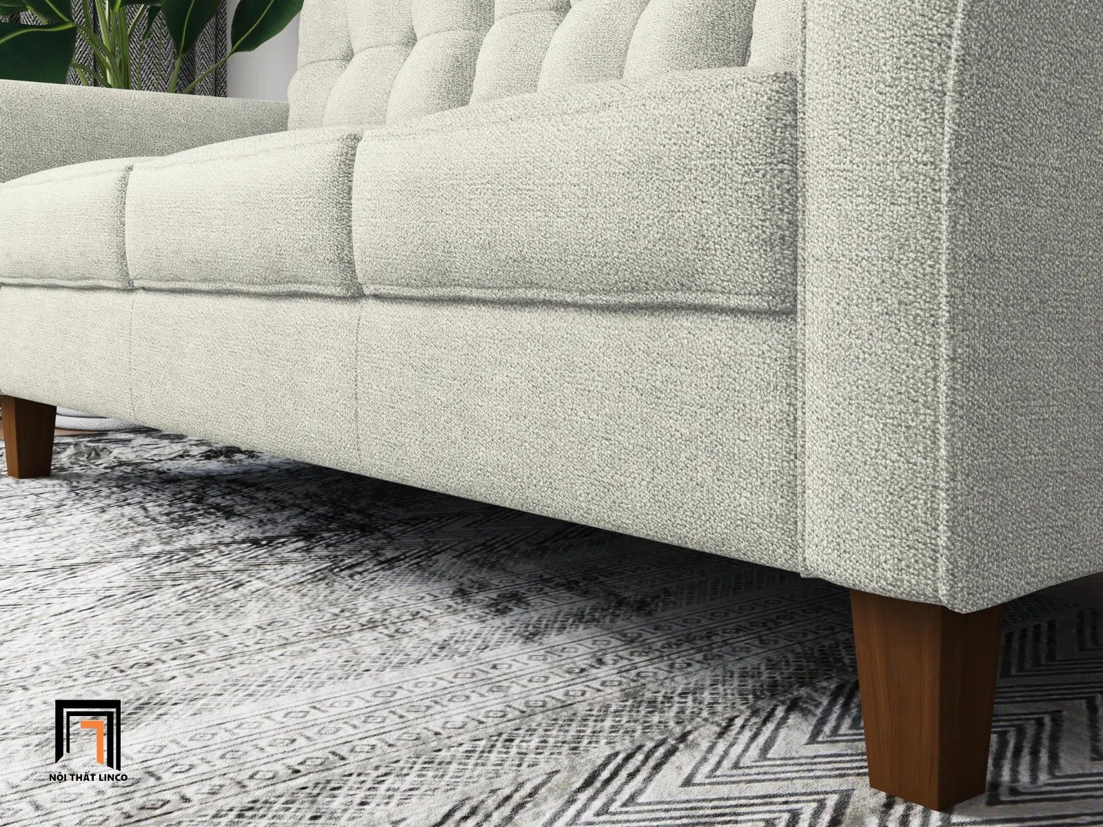 Ghế sofa băng vải nỉ BT155 Freedom 2m màu trắng kem