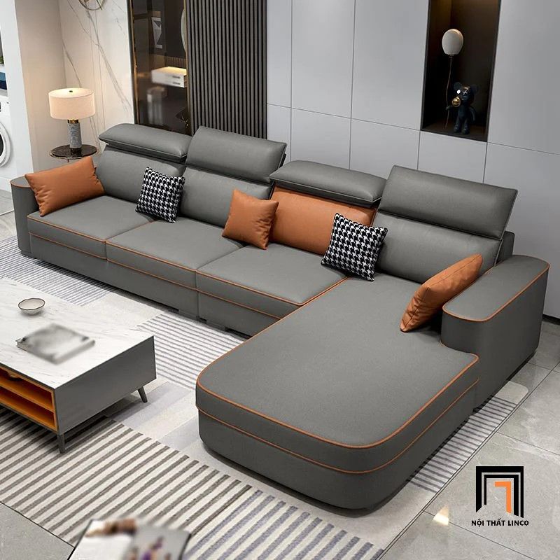 Bộ ghế sofa góc L da công nghiệp GT150 Orden 2m9 x 1m75 hiện đại