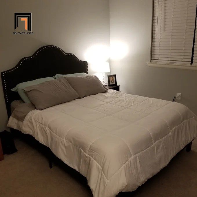 Giường ngủ phong cách Âu Mỹ GN22 Adel màu xám đậm