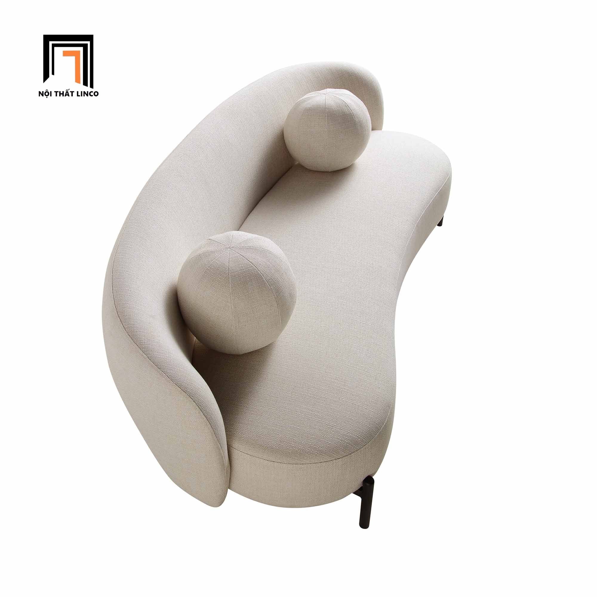Ghế sofa băng cong xinh xắn BT312 Amboise dài 2m1 xám trắng
