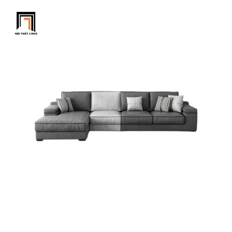 Bộ ghế sofa góc chữ L GT159 Kansas 3m x 1m6 da Pu màu cam