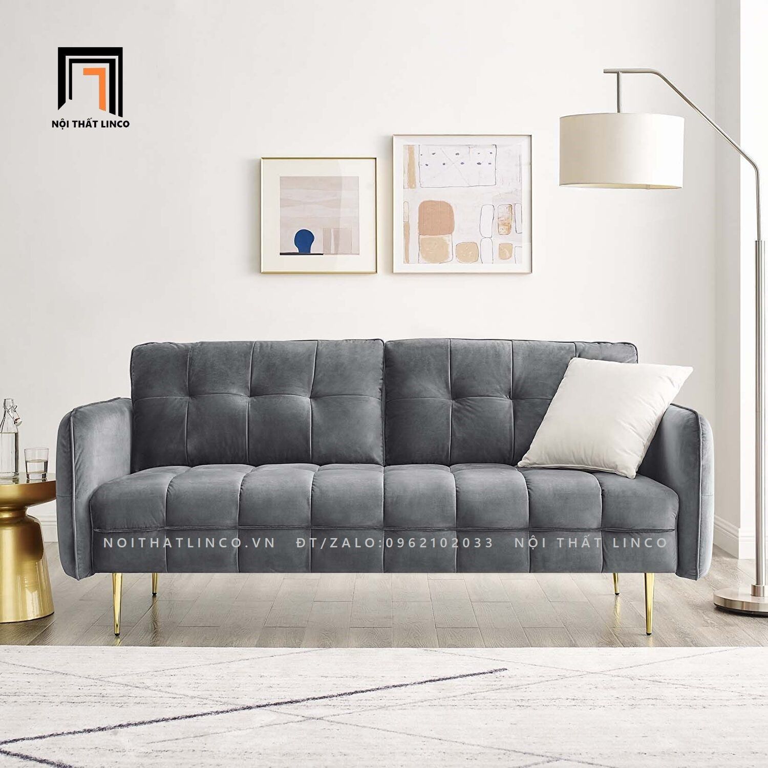 Ghế sofa băng giá rẻ BT98 Cameron dài 1m9 chân inox