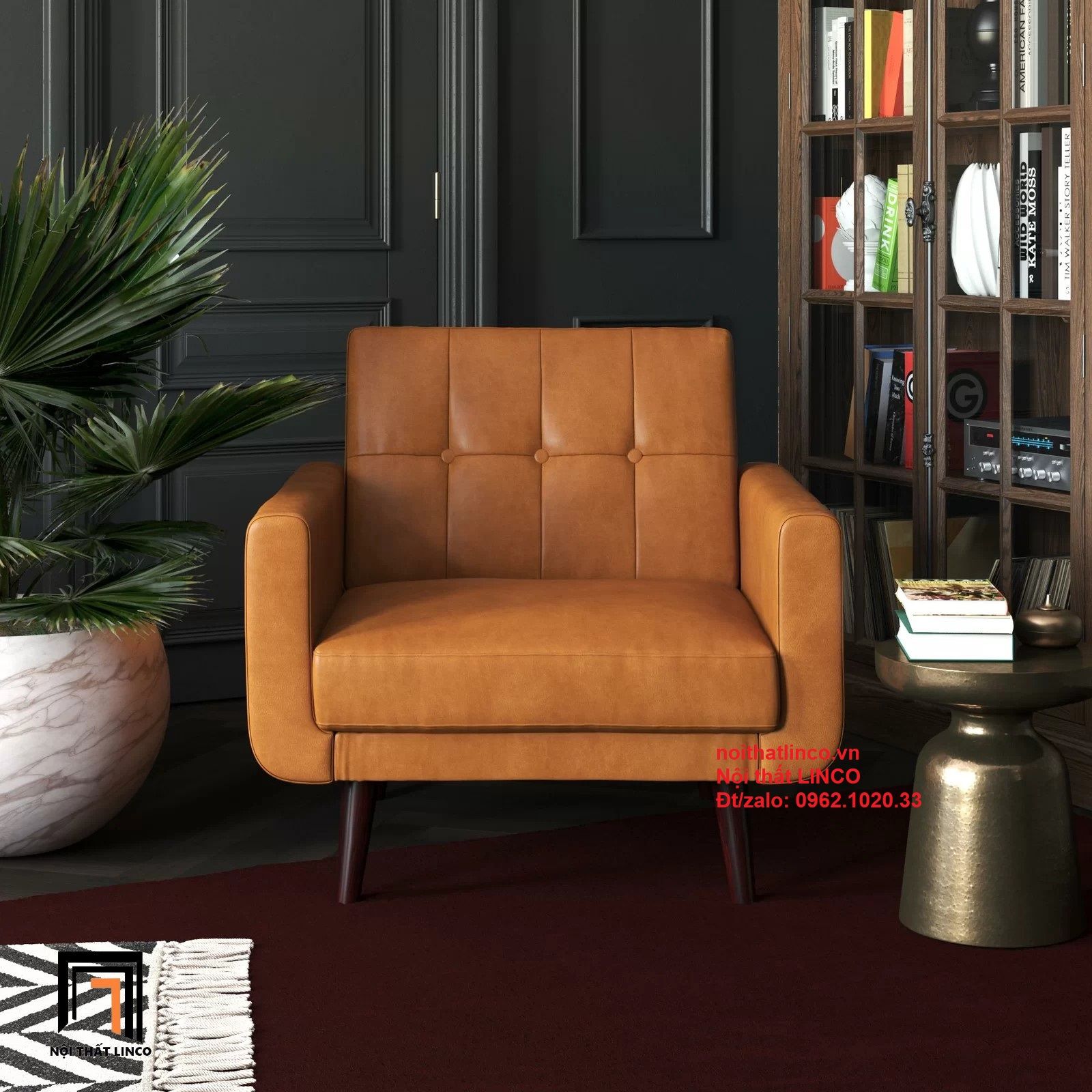 Ghế sofa đơn 1 chỗ ngồi DT5 Gaige simili giả da