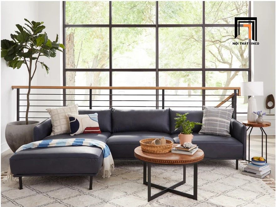 Ghế sofa góc GT11 Ezra 2m4 x 1m6 bọc simili giả da