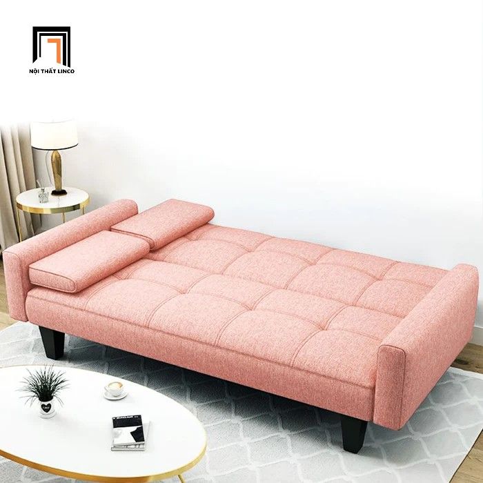Ghế sofa giường nằm dài 1m9 màu hồng phấn GB59 Sheridan