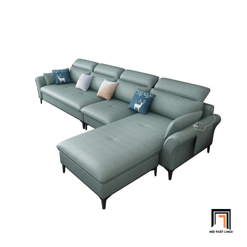 Bộ ghế sofa phòng khách 3m2 x 1m75 GT121 Fontana da giả xám