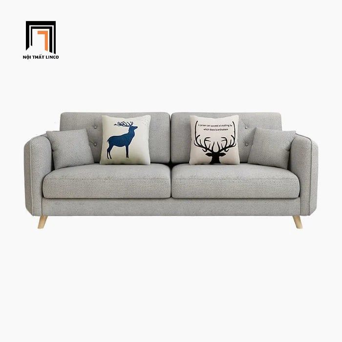 Bộ ghế sofa văn phòng nhỏ tiếp khách KT92 Hanna màu xám ghi trắng