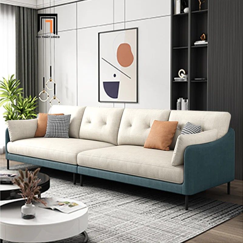 Bộ ghế sofa phòng khách KT113 Nordice phối màu da giả xám
