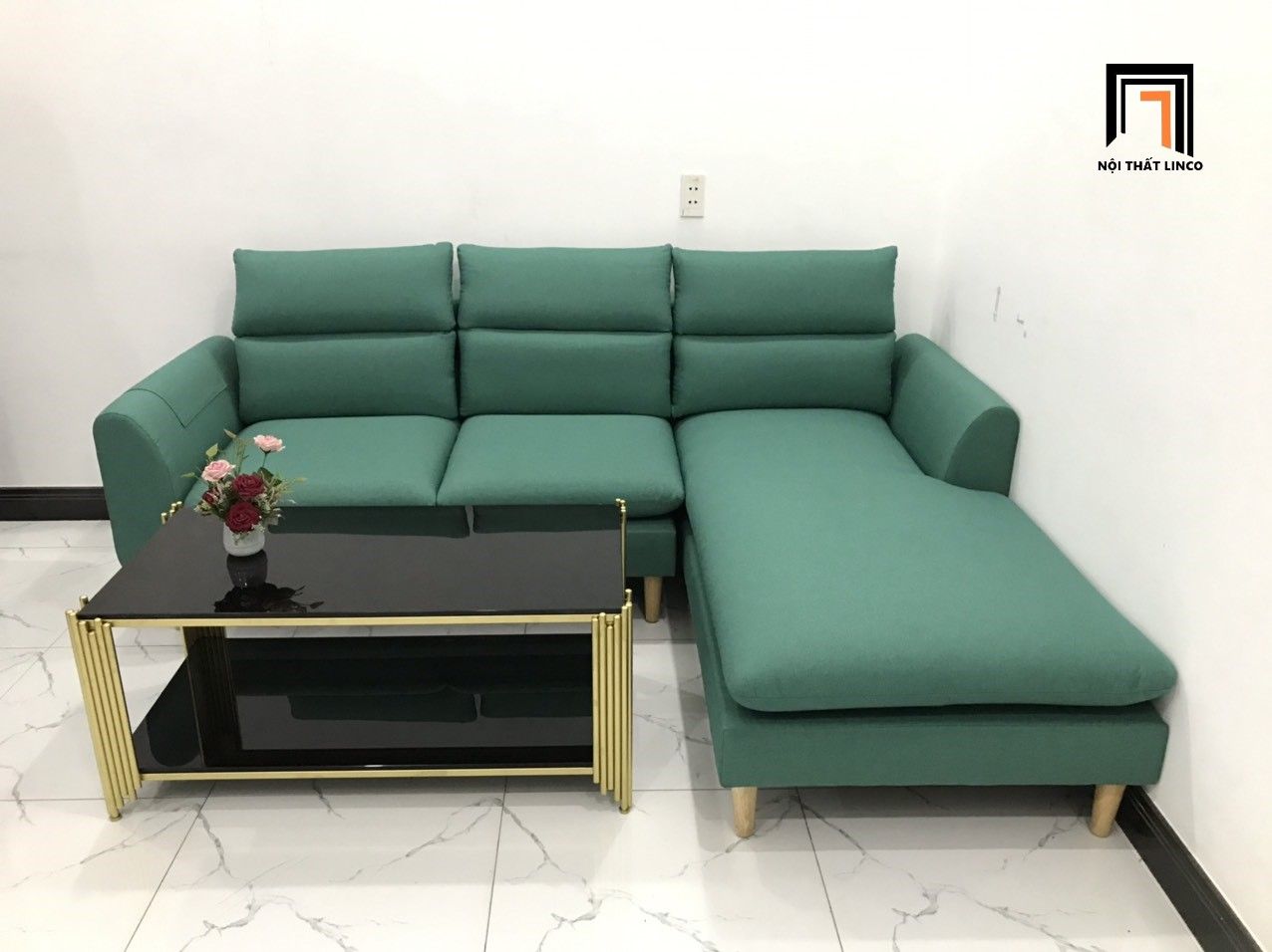 Ghế sofa góc chữ L giá rẻ 2m2 x 1m6 cho chung cư xĩnh xắn