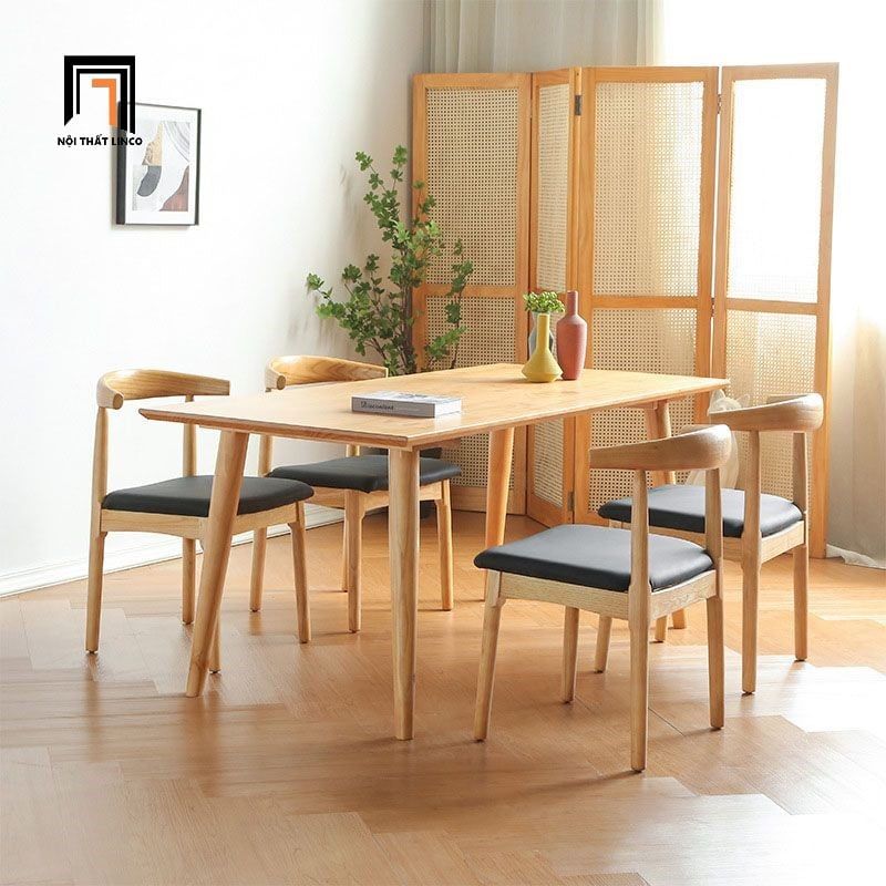 Combo bàn ghế ăn 47-KH4-G12-B108 gỗ cao su tự nhiên