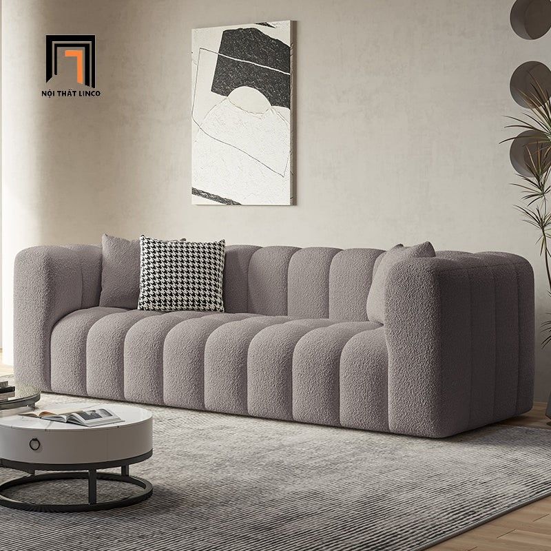 Ghế sofa văng dài 2m BT267 Kaisei vải lông cừu đẹp cho shop tiệm