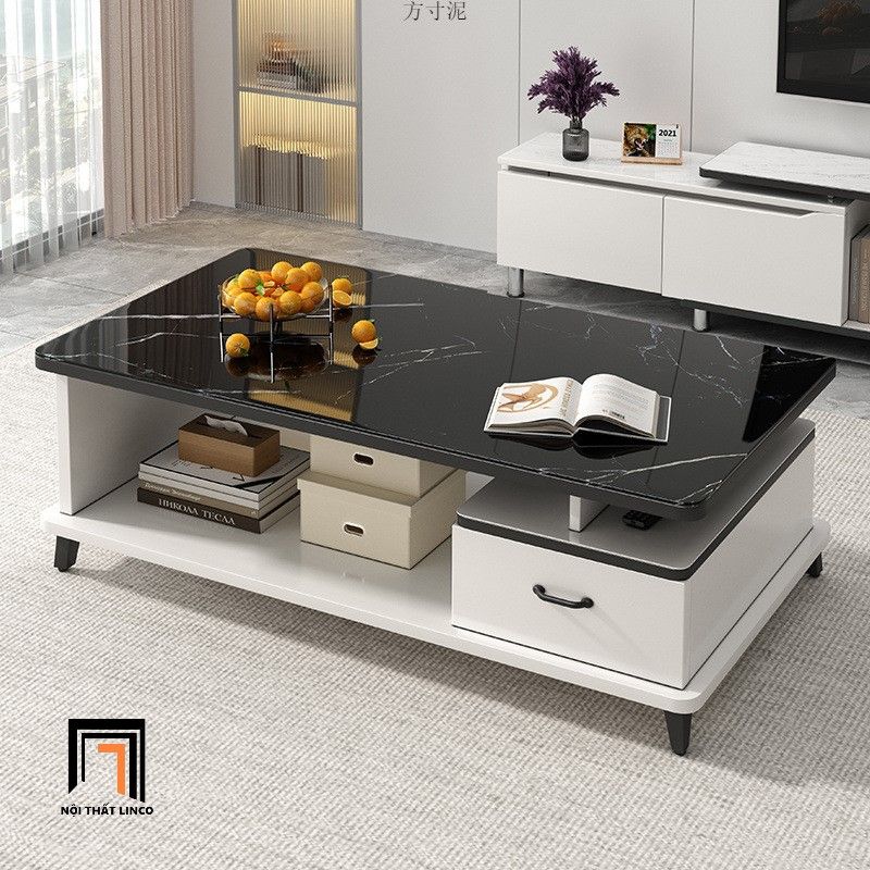 Bàn sofa phòng khách sang trọng BSF76 Fossy 1m hộc kéo nhỏ