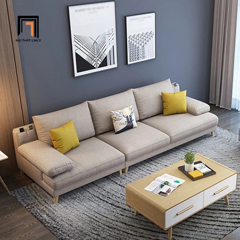 Bộ ghế sofa góc L vải nỉ GT172 Moark 2m6 x 1m8 giá rẻ