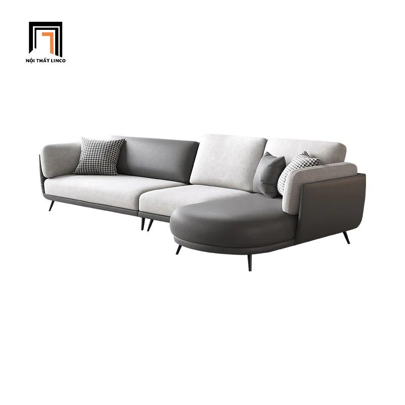 Bộ ghế sofa góc chữ L GT189 Vittel 3m x 1m6 phối màu da Pu