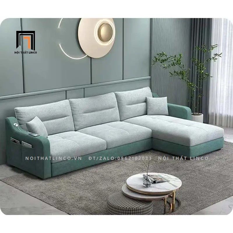 Bộ ghế sofa chữ L GT53 Kles 2m4 x 1m6 giá rẻ vải nỉ bố