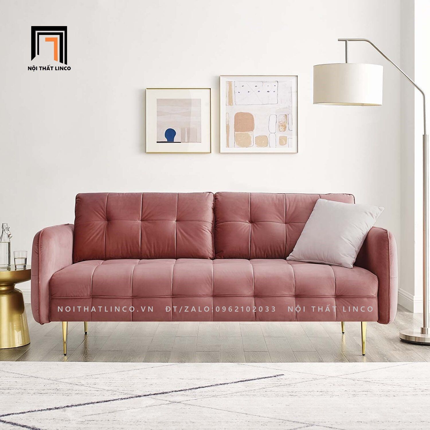 Ghế sofa băng giá rẻ BT98 Cameron dài 1m9 chân inox